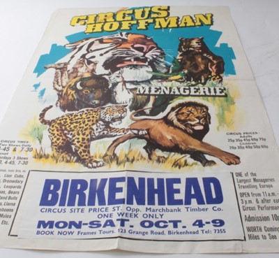 Lot 123 - Circus Poster Hoffamnn Menagerie 1970s printed by Berry Bradford.
