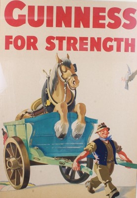 Lot 1379 - John Gilroy for Guinness, original advertising poster 'Guinness for Strength', mounted in glazed frame, 69.5 x 48cm