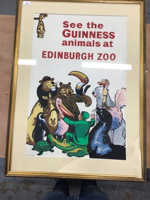 Lot 1382 - John Gilroy for Guinness, original advertising poster 'See the Guinness animals at Edinburgh Zoo', marked Code GA/P1.2581 Printed bt Wickham Displays Limited, London SE1, mounted in glazed frame, 7...