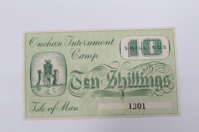 Lot 564 - Isle of Man - Onchan Internment Camp 1940 mixed banknotes and coins