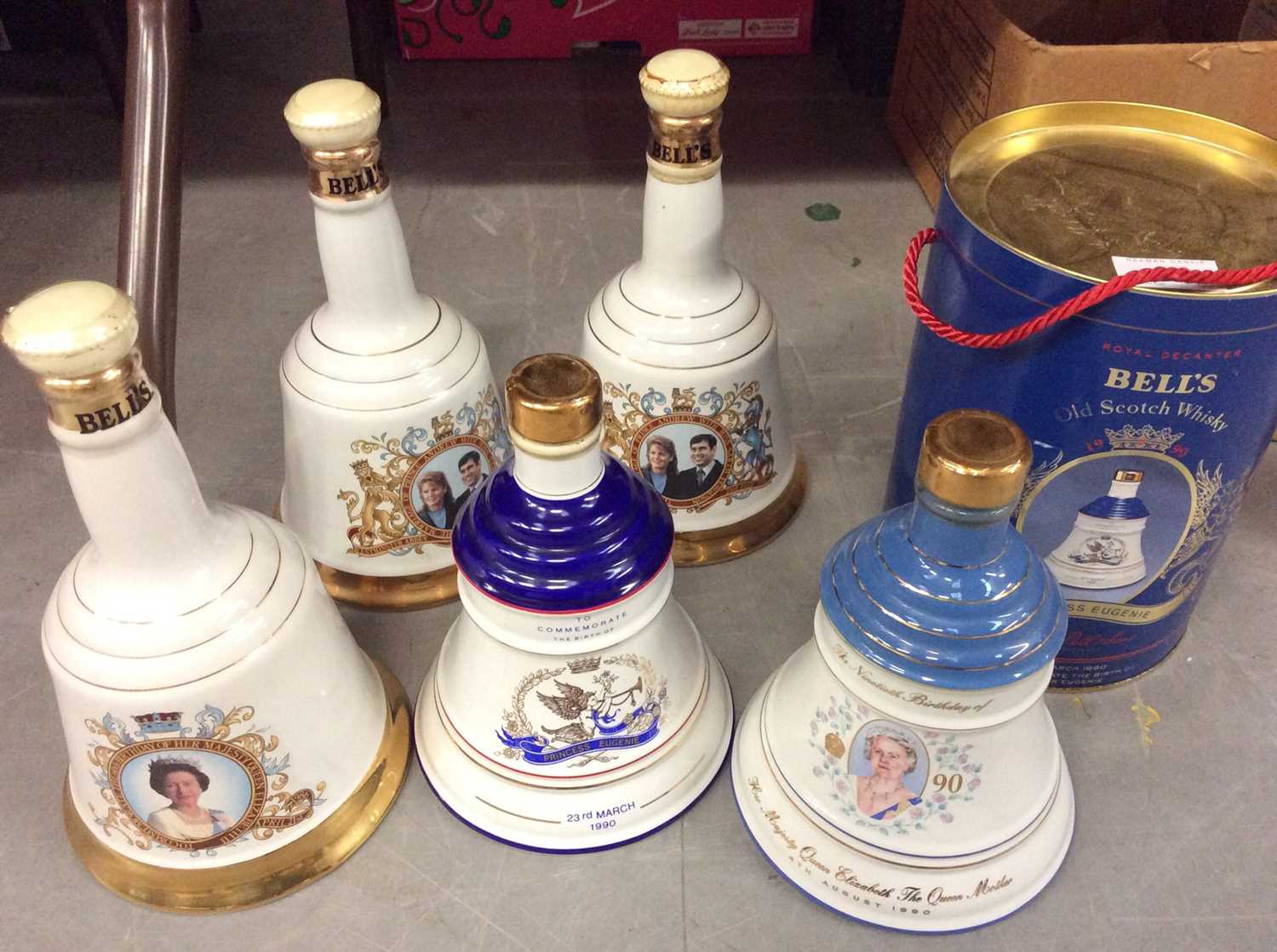 Lot 1201 - Six Bells whisky decanters with contents