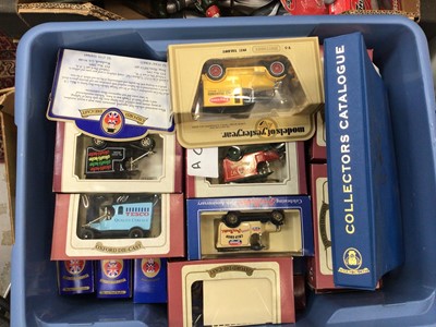 Lot 1736 - Two boxes of Die Cast including Oxford Die Cast, Lledo etc.