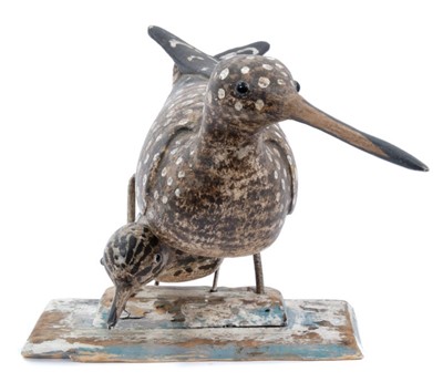 Lot 700 - *Stephen Henderson (b. 1956), wooden sculpture - Sandpiper with Chick