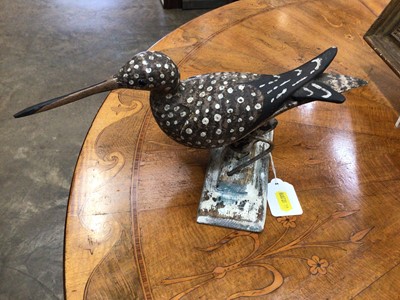 Lot 700 - *Stephen Henderson (b. 1956), wooden sculpture - Sandpiper with Chick