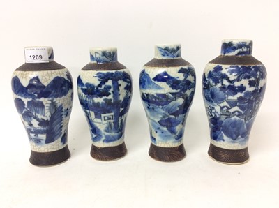 Lot 1209 - Four Chinese blue and white porcelain vases