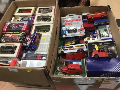 Lot 1744 - Two boxes of diecast vehicles