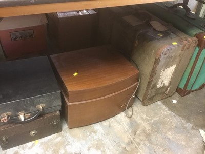 Lot 368 - Vintage record player, gramophone, typewriter and three various cases