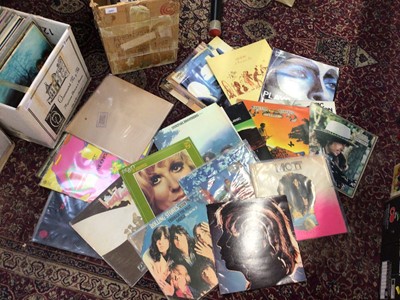 Lot 2097 - LP's- Over 100 Rock and Pop Vinyl record albums including The Kinks, The Beatles, Rollingstones, Led Zeppelin and others (2 boxes)