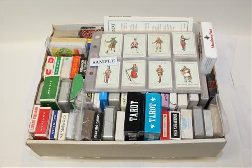 Lot 1327 - Selection of Tarot cards, playing cards and...