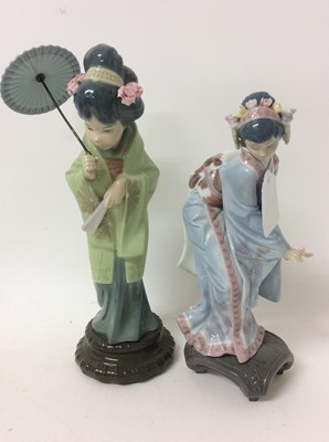 Lot 1178 - Five Lladro porcelain figures - Geisha girls