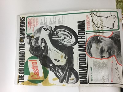 Lot 1883 - 1960s Castrol 'The Oil Behind The Champions' Isle of Man Tourist Trophy Races poster, 60 x 42.5cm, together with a Paxman 500 BHP 12 cylinder diesel engine poster 90 x 58cm, two booklets entitled...