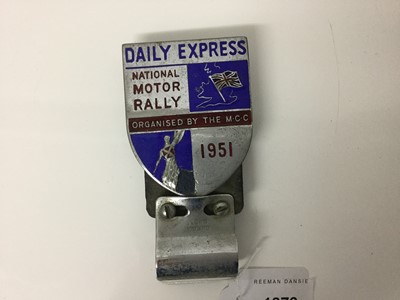 Lot 1873 - 1951 Daily Express National Motor Rally enamel car badge