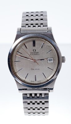 Lot 603 - 1970s Gentlemen's Omega Genève stainless steel wristwatch in box with original guarantee dated 1976