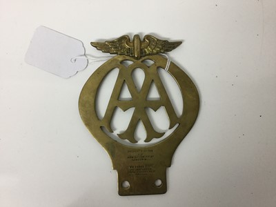 Lot 1878 - 1920s Brass AA badge