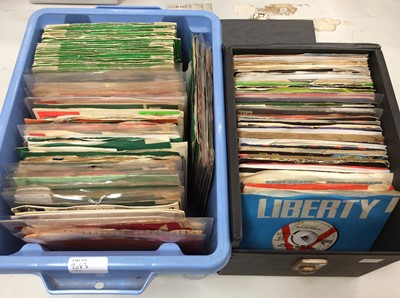Lot 2083 - Carrying case of approx. 80 single records including Audience, Thunderclap Newman, The Who, Led Zeppelin, Marillion, Traffic, Ten Years After and demo's including Justin Haywood, Harmony Grass and...