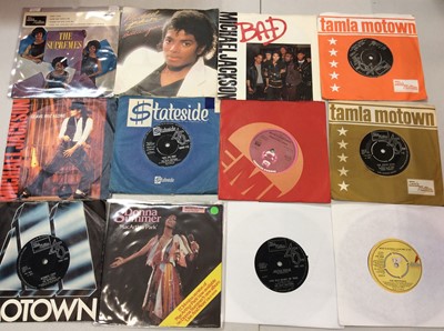 Lot 2087 - Two boxes containing approx 175 Tamla Motown, Soul and Disco singles and EP's including Michael Jackson, Martha and the Vandellas, Ronetes, Isley Brothers, Percy Sledge, Velvelettes and Supremes. M...