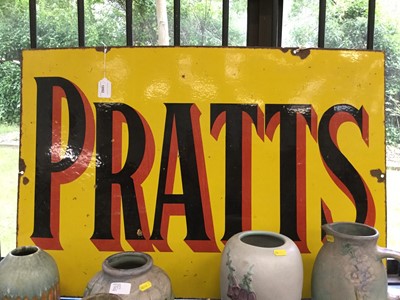 Lot 1892 - Vintage enamel Pratts sign by Imperial Enamel Co, B.ham 92 x 61cm