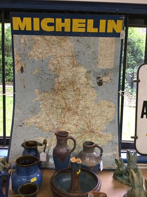 Lot 1895 - Michelin United Kingdom Map sign, 1972 edition, 86 x 63cm, together with a Petrol Agency Derv double sided sign 54 x 38cm overall (2)