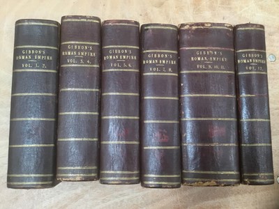 Lot 1583 - Edward Gibbons - The Decline and Fall of the Roman Empire, complete 12 volumes in 6 books, 1797