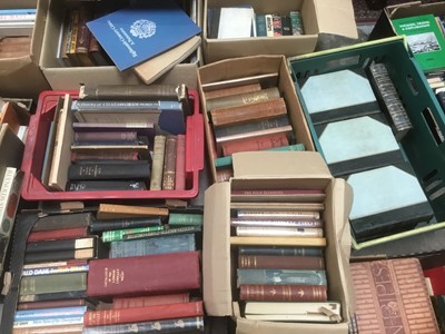 Lot 1586 - Large quantity of mixed books including a complete 10 volume set 'The Harmsworth Encyclopaedia', 12 boxes in total