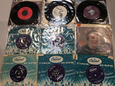 Lot 2108 - Single records and EP’s featuring gene vincent and buddy holly. Approx 80, some duplicates, conditions vary.