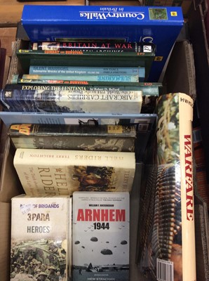 Lot 1591 - 5 boxes of modern military books (5)