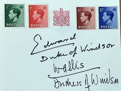 Lot 1417 - Autograph King Edward VIII embossed card signed by Edward Duke of Windsor and Wallis Duchess of Windsor