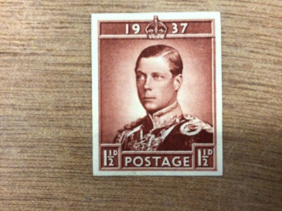 Lot 1434 - Stamps 1936 Coronation Essay by Harrisons 1½d large format in Brown (Type 'K') King in Uniform of Seaforth Highlanders fresh m/m