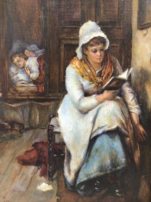Lot 145 - After Thomas Faed, RA, "When The Children Are Asleep", oil on board