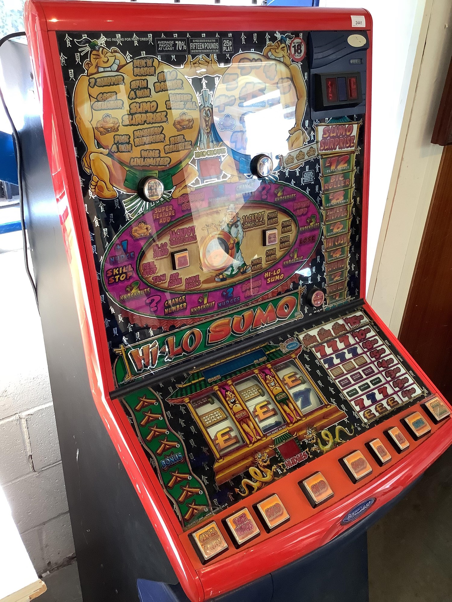 Lot 2441 Barcrest Arcade Fruit Machine Hi Lo Sumo lot-2441-barcrest-arcade-fruit-machine-hi-lo-sumo