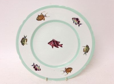 Lot 1211 - Scarce set of four Shelley Fish plates, each decorated with tropical fish, printed marks 'retailed by Rowland Ward, Nairobi, Kenya', each 20.6cm in diameter (4)