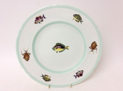 Lot 1211 - Scarce set of four Shelley Fish plates, each decorated with tropical fish, printed marks 'retailed by Rowland Ward, Nairobi, Kenya', each 20.6cm in diameter (4)