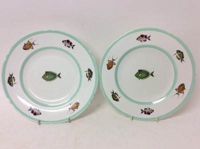 Lot 1211 - Scarce set of four Shelley Fish plates, each decorated with tropical fish, printed marks 'retailed by Rowland Ward, Nairobi, Kenya', each 20.6cm in diameter (4)