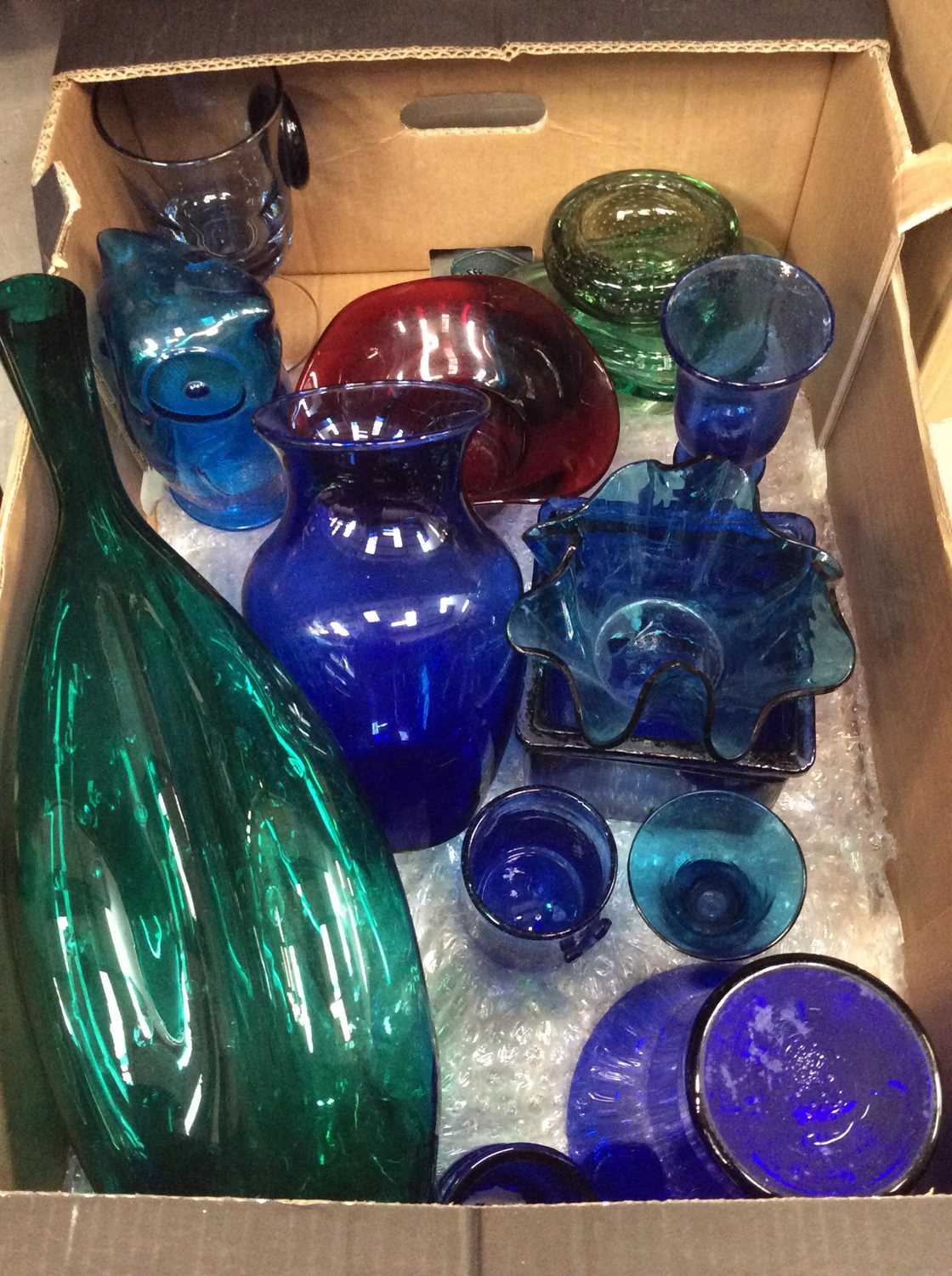 Lot 1216 Selection Of Coloured Glass Vase Bowls And 3577