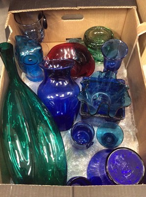 Lot 1216 - Selection of coloured glass vase, bowls and drinking glasses - 3 boxes