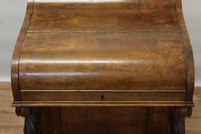 Lot 1404 - Victorian walnut piano top Davenport desk