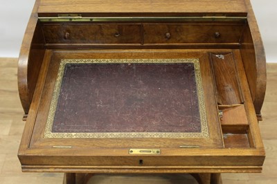 Lot 1404 - Victorian walnut piano top Davenport desk