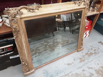 Lot 904 - 19th century gilt gesso overmantel wall mirror