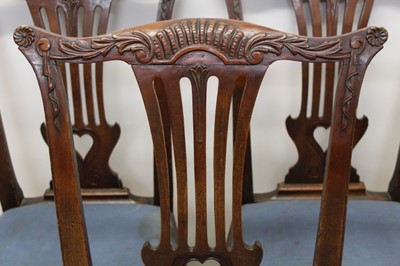 Lot 917 - Set of five George II mahogany dining chairs