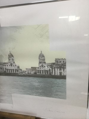 Lot 2 - Richard Davies (b. 1944) colour screen print, 'Greenwich' signed and dated 1988,:numbered 71/125, 59.5 x 84cm, glazed frame