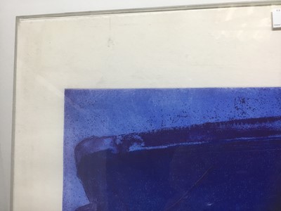 Lot 3 - John Hoyland (1934-2011) etching and aquatint 'Memphis Blue' artist's proof, numbered 1 of 10, signed, 68 x 54.5cm, glazed frame