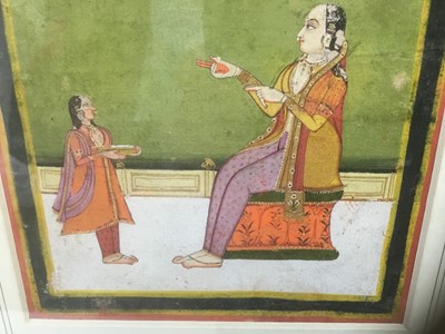 Lot 183 - 19th century Indian miniature gouache on paper, together with another Indian miniature