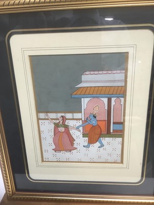 Lot 102 - 19th century Indian miniature gouache on paper, together with another Indian miniature