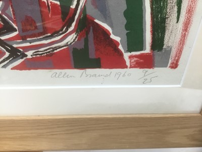 Lot 186 - Allin Braund (1915-2004) print, Red boat under trees