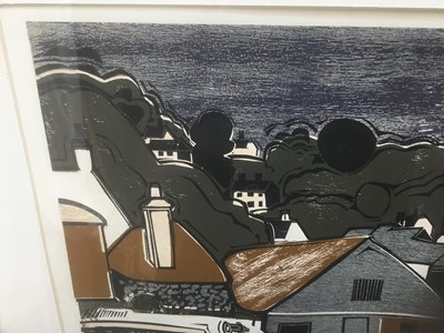 Lot 101 - Graham Clarke (b. 1941) woodcut, 1967, 'Cadgwith’ numbered 31/50