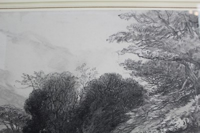 Lot 1254 - Robert Leman (1799-1863) pencil and black chalk, landscape study, signed and dated 1860
