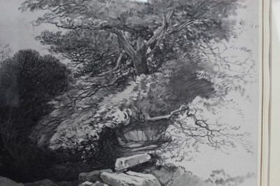 Lot 1254 - Robert Leman (1799-1863) pencil and black chalk, landscape study, signed and dated 1860