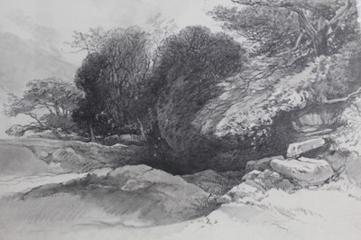 Lot 1254 - Robert Leman (1799-1863) pencil and black chalk, landscape study, signed and dated 1860