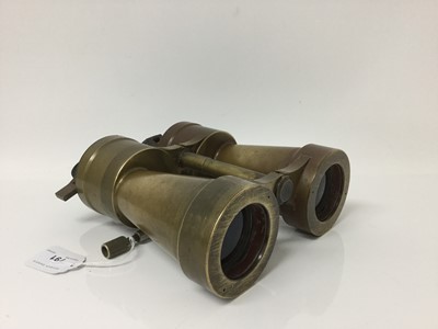 Lot 791 - Rare pair Second World War Nazi U boat conning tower binoculars with heavy brass frame marked 'U.D.F. 7x5- 316112 - blc ', with black rubber eye guards , day and night lens lever and nickel plated...