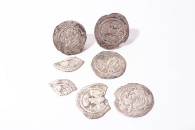 Lot 673 - Iran - Early issues of Sassanian silver Drachm x 4 (N.B. With some edge loss) otherwise VG-AF and three fractions (7 coins)